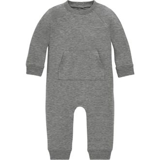 primary Baby Sweatshirt Romper in Heather Storm Gray at Nordstrom, Size 12-18M