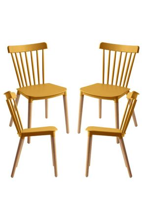 Regalos Miguel Packs Sillas Comedor - Pack 4 Sillas Leka - Mostaza