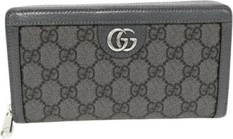 Gucci Pre-owned Wallets, male, Gray, Size: ONE SIZE Pre-owned Canvas wallets