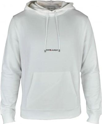 Saint Laurent Hooded Sweatshirt - Heren - Hoodies - Wit - S - Katoen - Hoodies & sweatvesten
