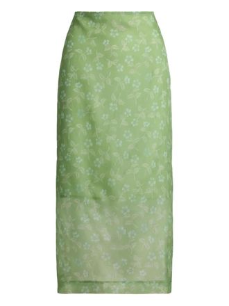 Polo Ralph Lauren printed silk midi skirt - Green