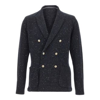 Eleventy Heren, Jassen, Blauw, Maat: 2XL Wol