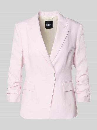 HUGO BOSS Slim Fit Kurzblazer aus Leinen-Viskose-Mix Modell JIA8 in Rose, Gr&ouml;&szlig;e 32