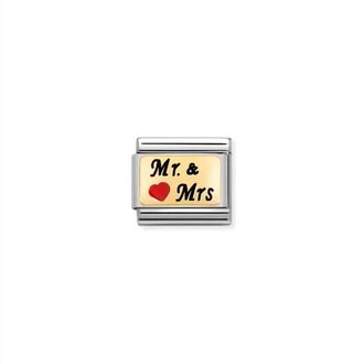 Nomination Unisex Love Composable Classic Links In Mr. And Mrs. Heart