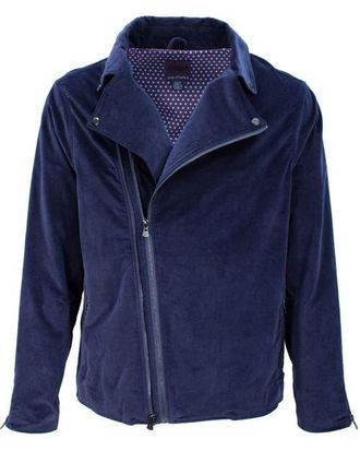 Lords of Harlech Rocky Velvet Biker Jacket in Velvet Navy at Nordstrom, Size X-Large