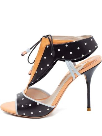 Sophia Webster polka-dot leather sandals - women - Calf Leather/Calf Leather/Calf Leather/Patent Leather - 38 - Black