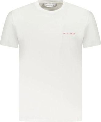 Trussardi Witte Katoenen Heren T-Shirt - Heren - T-shirts - Wit - 2XL - Katoen - Tops