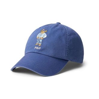Polo Ralph Lauren Accessoires, Heren, Blauw, ONE Size, Katoen, Katoenen Baseballpet met Polo Beer Applicatie