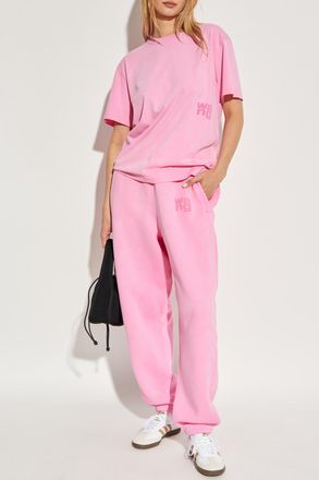 Alexander Wang T By Alexander Wang T-shirt With Printed Logo, Womens, Pink