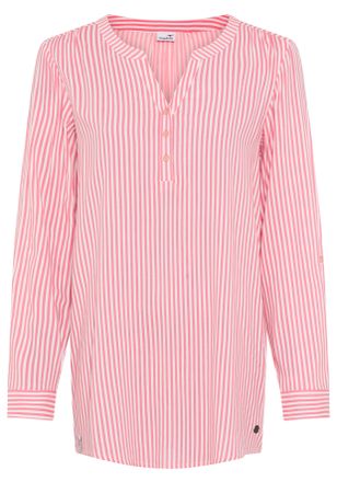 Kangaroos Schlupfbluse KANGAROOS, Damen, Gr. 38, pink gestreift, Web, Obermaterial: 100% Viskose, figurumspielend h&uuml;ftbedeckend, Rundhals, 1-Knopf-Manschette kr