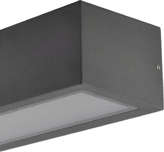 Fabrilamp Fab 150860155 Aplique Exterior Conga Gris Oscuro 1xe27 Ip54 10,5x26x6,5 Cm