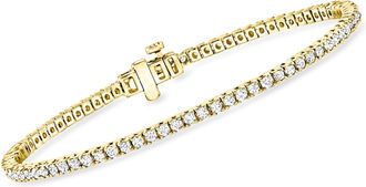 Ross-Simons Lab-Grown Diamond Tennis Bracelet in 18kt Gold Over Sterling