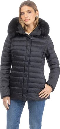 Gorski Apres-Ski Horizontal Short Jacket With Detachable Toscana Lamb Hood Trim in Black/black at Nordstrom, Size X-Large