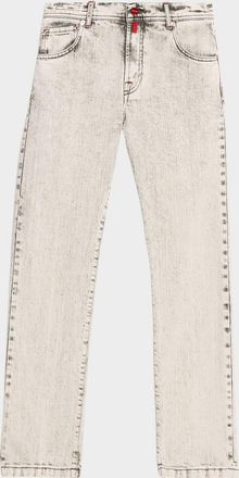 Kiton Men & apos;s Acid-Wash Denim Jeans