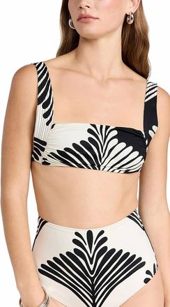 Johanna Ortiz Turkana Bikini Top In Fans Black Ecru