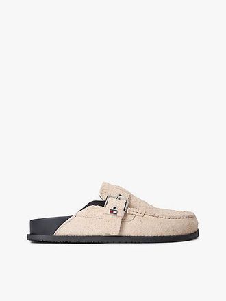 Tommy Hilfiger Textured Suede Buckle Mules