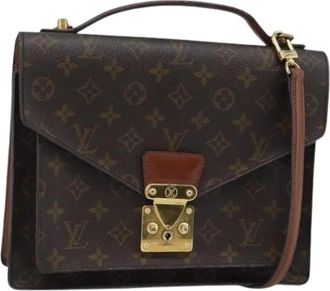 Louis Vuitton Pre-owned Vintage Monogram Canvas Shoulder Bag - Dames - Vintage Schoudertas - Bruin - ONE Size - Leer - Vintage