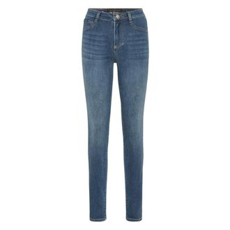 Philipp Plein Denim High Waist Jegging Logo - Dames - Jeans - Blauw - Maat: W29 Denim