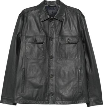 Corneliani Giubbino - Heren - Leren en Su&egrave;de Jassen - Zwart - XL - Leer - Jassen