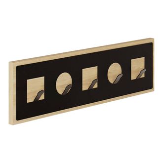 Dmora Perchero Flossie, 5 Ganchos, Instalaci&oacute;n En Pared, Estructura Marr&oacute;n, 16 Cm Alto, Negro Antracita