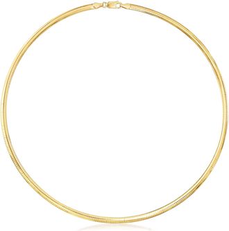 Ross-Simons Italian 4mm 18kt Gold Over Sterling Omega Necklace