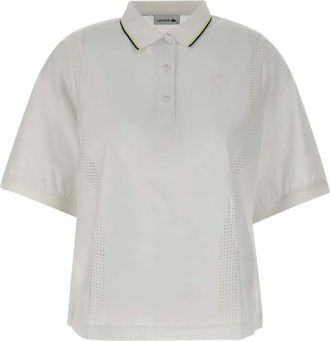 Lacoste Polo traforata a maniche corte - Bianco