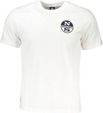 North Sails Mens Crew Neck Short Sleeve Tee Classic Logo Tee - Ivory Cotton - Size X-Large