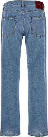 Gucci Mens Jeans Blue Washed Denim With Gucci Rossa Ancora Patch Light Fabric