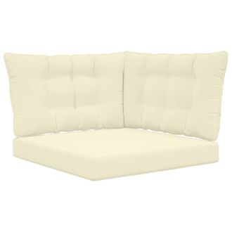 vidaXL Coj&iacute;n Para Sof&aacute; De Exterior 3 Pcs Crema Poli&eacute;ster Vidaxl