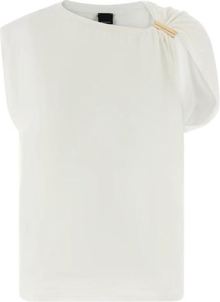 Pinko Melody Supima Cotton Stretch Top - Dames - T-shirts - Wit - M - Katoen - Tops