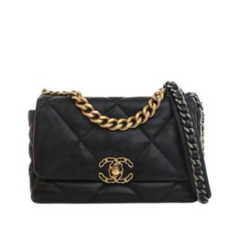 Chanel Pre-owned 19 Flap Bag - Dames - Vintage Schoudertas - Zwart - ONE Size - Leer - Vintage