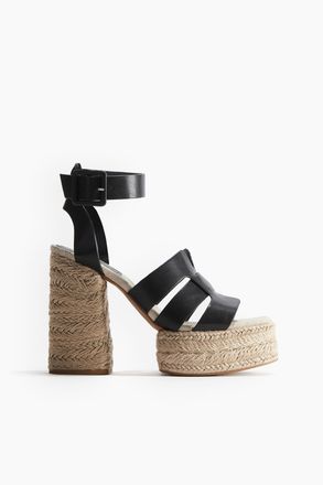 H&M Espadrilles mit Plateau - Schwarz