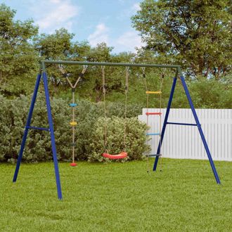 vidaXL Juego De Columpios De Exterior Con Escalera Y Cuerda De Discos Vidaxl