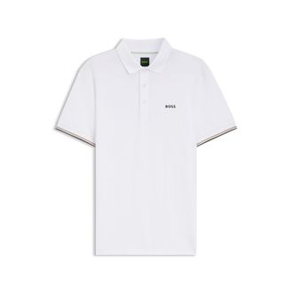 BOSS Active Slim-fit polo shirt with embossed tennis-ball pattern