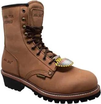 Adtec 9 Waterproof Steel Toe Logger Boots in Brown at Nordstrom, Size 10.5