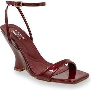 Chase + Chloe by Intouch Footwear Alia Wedge Sandal in Red Patent at Nordstrom Rack, Size 8.5
