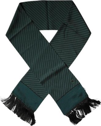 Dolce & Gabbana Fantasy Fringes Nek Wrap Sjaal - Dames - Zijden sjaals - Groen - ONE Size - Leer - Accessoires