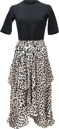 Maje tie-front leopard-print midi dress - Black
