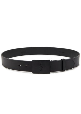 Polo Ralph Lauren Logo-plaque Leather Belt - Black - 100 (L)