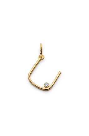 Monica Vinader Lab Grown Diamond Initial Pendant in 18K Gold Vermeil /Diamond U at Nordstrom