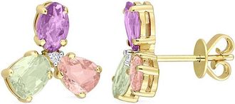 Rina Limor 14K 2.45 Ct. Tw. Diamond & Multicolor Sapphire Earrings