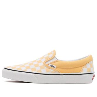 Vans Checkerboard Classic Slip-On Low-Top Sneakers White/Yellow VN000XG8AZV
