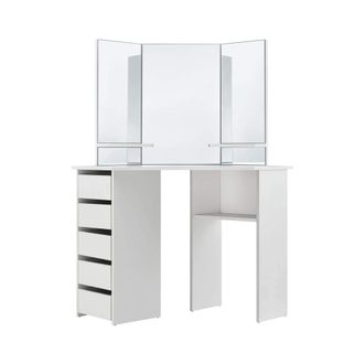 ML Design Tocador 3 espejos, blanco, 110x141,5x54 cm, aglomerado mdf