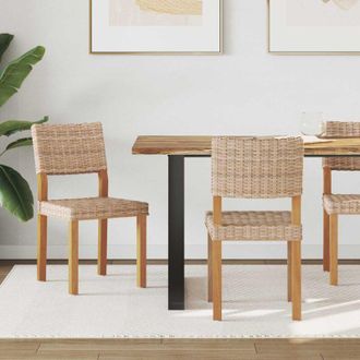 vidaXL vidaXL Sedia da pranzo 2 pcs Naturale 46 x 55 x 84 cm Rattan Kubu
