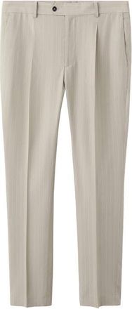 Mango Slim Fit Pinstripe Pants in Medium Brown at Nordstrom, Size 30
