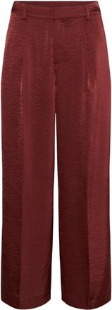 Kaffe Wijde broek - Dames - Wijde Broeken - Rood - 2XL - Broeken