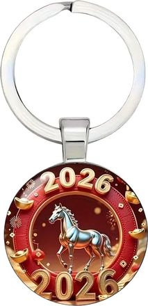 Generic Chinese Horse Keychain - 2D Pendant Ornament Charm, New Year Celebration Accessory, Animal Design | Gift For Students Kids Collectors Lovers Travel Sc