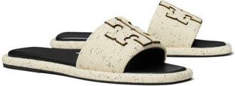 Tory Burch Double T Sport Slide Sandal in Grain /Perfect Black at Nordstrom, Size 10.5