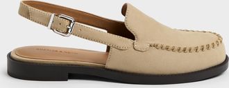 Charles & Keith Gale Faux Suede Slingback Loafers
