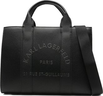Karl Lagerfeld medium Rue St-Guillaume logo tote bag - Black